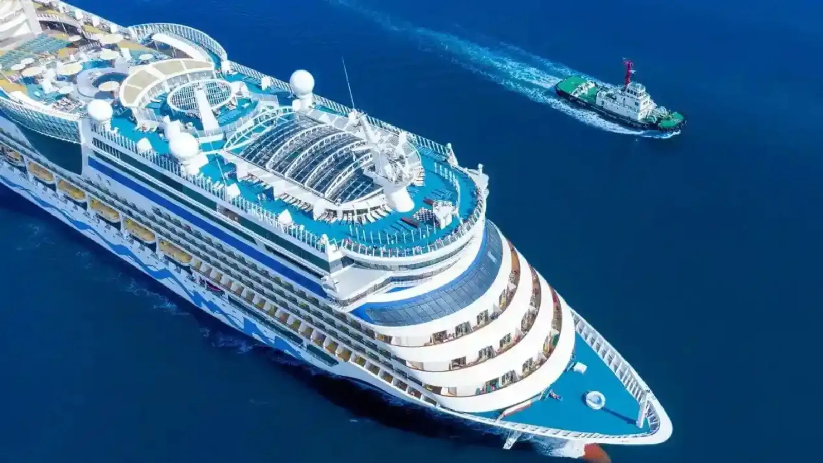 Cruise ship sailing across open water